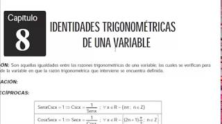 IDENTIDADES TRIGONOMÉTRICAS EJERCICIOS BÁSICOS [upl. by Yrrot669]