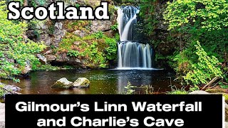 Epic Waterfall in Scotland  best places to visit in 2023  Gilmour’s Linn and Charlie’s Cave [upl. by Gherlein324]