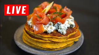 LIVE Recette PANCAKES salés saumon fumé [upl. by Aietal]