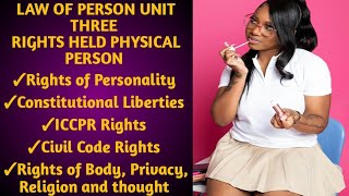 Law of person chapter 3 Rights held by physical persons law ethiopia legal system [upl. by Meyer751]