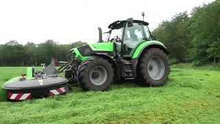 GRASMAAIEN MET EEN DEUTZ FAHR 6140 DEUTZ FAHR KM 429FS VICON EXTRA 632T FARMER [upl. by Aenej98]