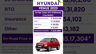 Hyundai VENUE SX Opt Turbo DCT DT Petrol Top Model On Road Price May 2023  Hyundai Car  CarLenaHai [upl. by Beck222]