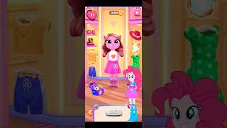 Angela2 makeover Equestria girls Pink Pie💞☄️ mytalkingangela2 funnyequestriangirlgameplay [upl. by Sirtimed]