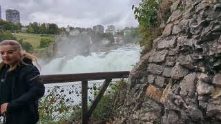 Rhine Falls Switzerland  Rain waterfalls Switzerland [upl. by Rellek]