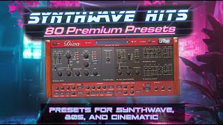 UHe DIVA Best Presets for Synthwave 80s Cinematic Individual Sounds Demo [upl. by Airamalegna]