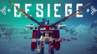 Besiege Best Creations  Transformer Optimus Prime Jumping A Castle amp More  Besiege Gameplay [upl. by Nylarac861]