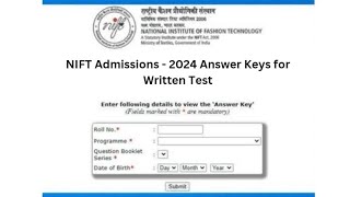 NIFT Response Sheet Released 2024  Answer Key [upl. by Maddalena]