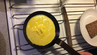 Small Carbon Steel Pan  Not French Omelette But Fluffy Scrambled Eggs with cleanup [upl. by Gifferd62]