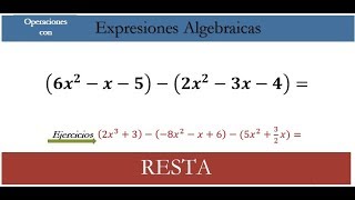 Resta de Expresiones Algebraicas  Ejercicios [upl. by Eybba887]