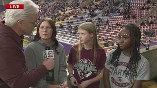 Grundy Center students cheer on the Spartans at UNIDome [upl. by Bodi619]