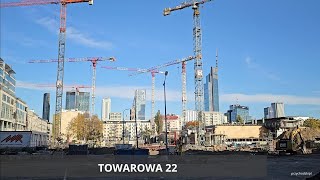 Warszawa  Warsaw Budowa Towarowa 22  budowa budynku B  Construction of Towarowa 22  29102023 [upl. by Anaihr61]