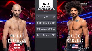 GIGA CHIKADZE VS ALEX CACERES FULL FIGHT UFC FIGHT NIGHT [upl. by Omiseno]