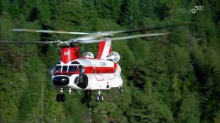 Boeing CH234 helicopter logging  Чинук на лесозаготовке [upl. by Niwdog]