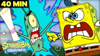 Every Plankton Fail Ever  40 Minute Compilation  SpongeBob [upl. by Andee]