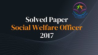 Solved Paper  Social Welfare Officer PPSC  Part 1 [upl. by Keele]