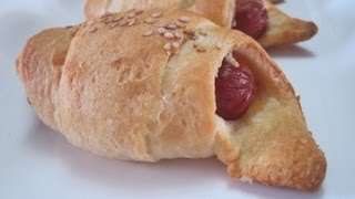 How to make PIGSinaBLANKET  HOTDOGS CHEESE rolled up in CRESCENT DOUGH [upl. by Lekim]