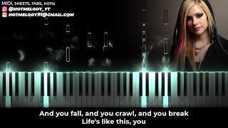 Avril Lavigne  Complicated  piano karaoke cover [upl. by Pul]