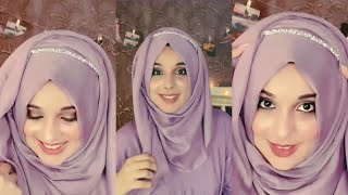 Hijab Tutorial with hair band [upl. by Eellek]