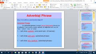 Lesson 5 Adverbial Phrases and Infintive Phrases [upl. by Akemit]