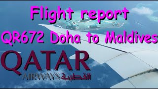 ✈️FLIGHT TO MALDIVES✈️ B777300ER Qatar Airways DOHMLE [upl. by Letsyrc]