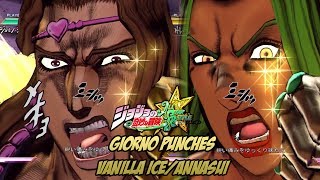 JoJos Bizarre Adventure All Star Battle  Giornos Gold Experience Punches Vanilla IceAnnasui [upl. by Anoiek643]