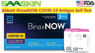 Abbott BinaxNOW™ COVID19 Antigen Self Test Kit  US FDA EUA Approved  Testing Procedure [upl. by Yemiaj]