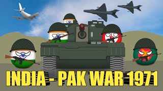 INDIA PAKISTAN 1971 WAR Countryballs [upl. by Arodal]