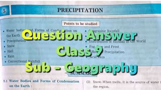 Question Answer Class 9 Geography Chapter 5 Precipitation  Navneet Digest Maharastra Board [upl. by Eudosia439]