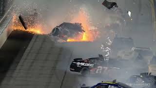 Myatt Snider HUGE CRASHFLIP INTO CATCHFENCE  2022 NASCAR DAYTONA [upl. by Einaej]