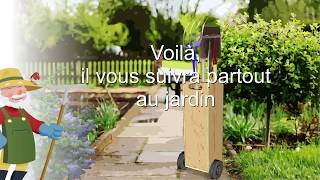 Porte outils roulant pour jardin [upl. by Norvin]