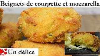 Beignet de courgette et mozzarella  Comment faire des beignets salés [upl. by Sellers870]