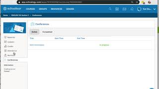 Joining a conference in Schoology [upl. by Lyell]