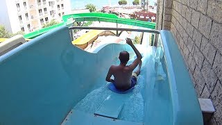 Scary Falls Water Slide at Marmaris Atlantis Waterpark [upl. by Mckee]