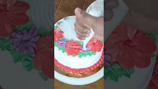 Simple cake decorating।।Homemade cake design shorts cake ytshorts [upl. by Llerad]