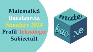 Simulare 2024 Tehnologic  Subiectul 1  Bac Matematica  M3  Rezolvare cu barem [upl. by Elttil]