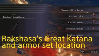 ELDEN RING dlc  Rakshasas Great Katana amp armor set location [upl. by Nommad]