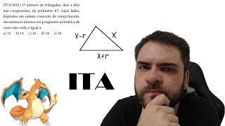 ITA2021 O número de triângulos dois a dois não congruentes de perímetro 87 cujos lados [upl. by Olrac]