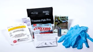 Trauma Pak With QuikClot Gauze amp Trauma Pak Pro  Adventure Medical Kits [upl. by Llennej]