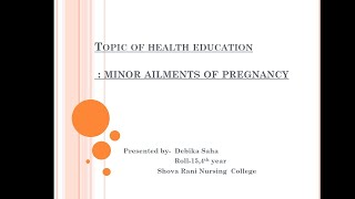 Minor Ailments in Pregnancy  Obstretical Nursing [upl. by Sivad481]