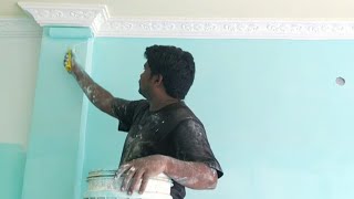 how to apply the tractor emulsion paint in interior walls first coatingasian paints [upl. by Ainessey]