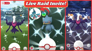 Shiny Darkrai amp Mega Banette Live Raid Invite  Great Chance to Get This Shiny Mythical  Pokémon GO [upl. by Burn]