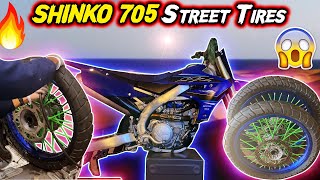 How To Install Street Tires On A Dirt Bike Shinko 705 on 2021 yz450f [upl. by Akimahs]