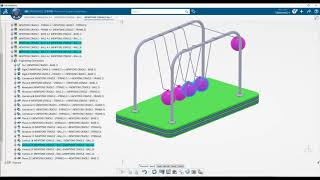 NEWTONs CRADLE  CATIA V6 Dynamic Simulation [upl. by Leval]