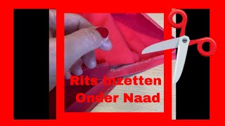 Rits inzetten zo doe je dat onder de naad [upl. by Llyrrad]