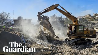 Footage shows the aftermath of Israeli strikes across Bekaa valley [upl. by Lah]