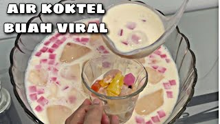 Air koktail paling mudah  Drink recipe  easy recipe  air koktel guna buah dalam tin [upl. by Ttereve]