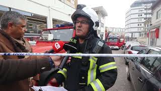 Chefe dos Bombeiros Sapadores de Coimbra explica circunstâncias do incêndio no Pingo Doce [upl. by Enneillij]