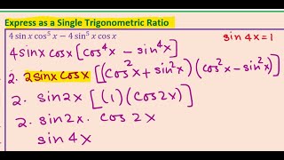 Write as Single Expression and Solve Equation sin4x  1 [upl. by Benil]