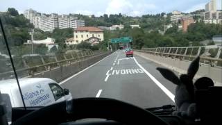 Iveco Stralis 460eco driving near Genova Italy [upl. by Alcott]