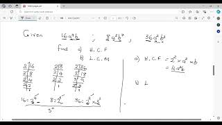 LCM and HCF with variables part2 n1 [upl. by Stafani120]